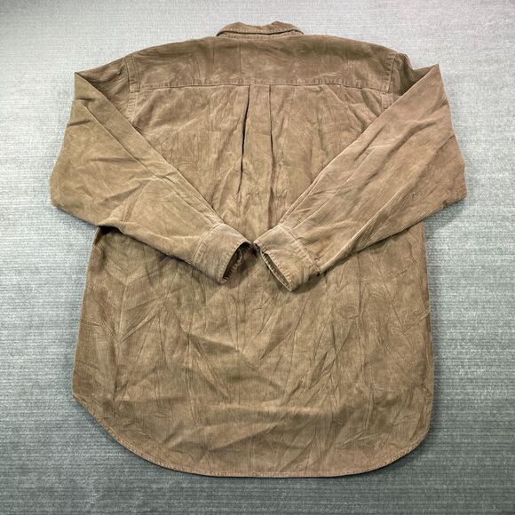 Y2K Abercrombie & Fitch Button Down Shirt Men M Corduroy Shacket Brown Oversized - Picture 2 of 11